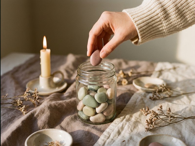 collecting small wins with adhd — gentle illustration for late-diagnosed ADHD women, lacedopamine.com