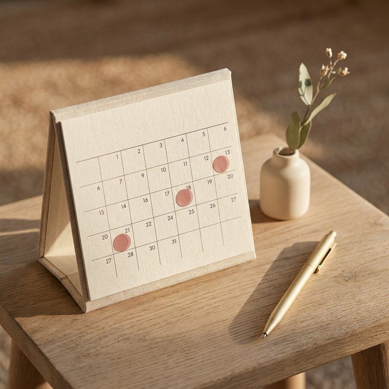 ADHD awareness month — an october desk calendar with three days gently marked, lacedopamine.com