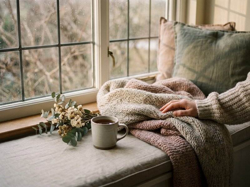 ADHD awareness month — an october window with soft light and a warm blanket, lacedopamine.com