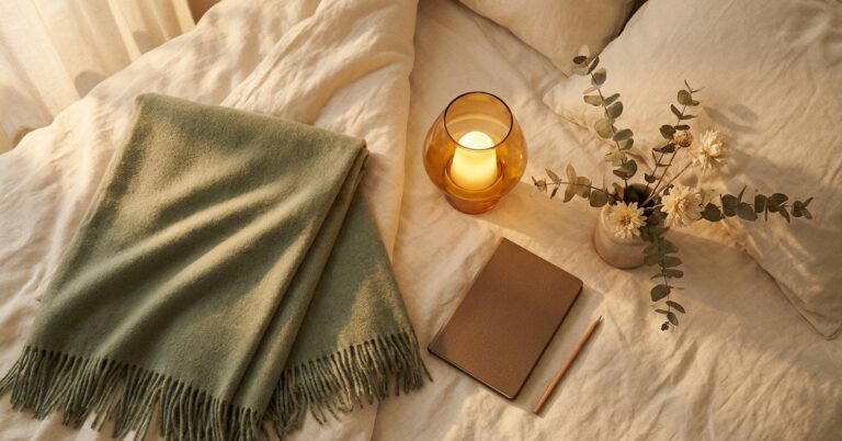 ADHD bedroom ideas — gentle illustration for late diagnosed ADHD women, lacedopamine.com