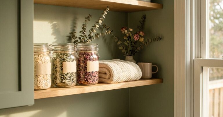 ADHD home organization ideas — gentle illustration for a low friction ADHD home, lacedopamine.com