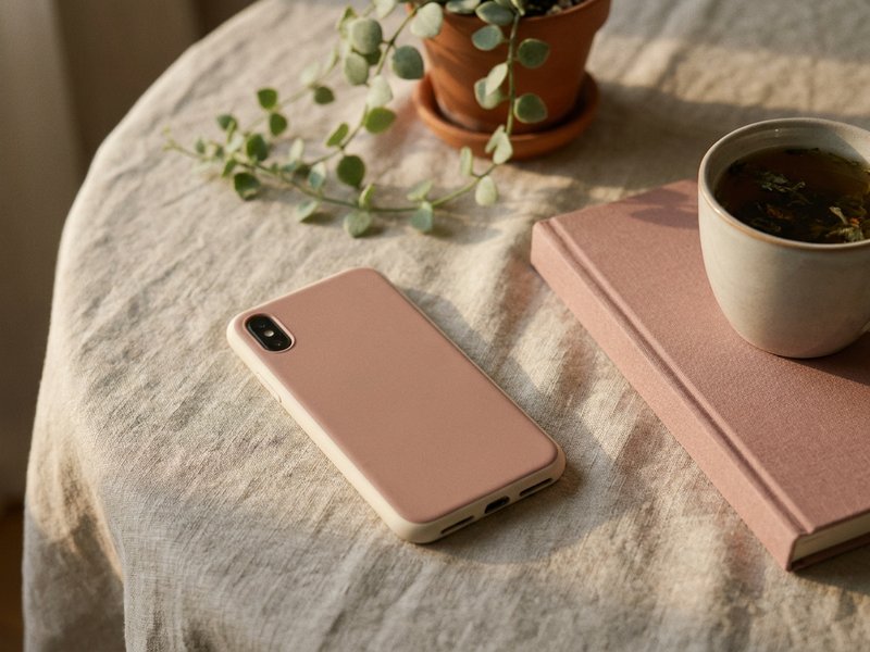 adhd in relationships — a phone left face down beside a notebook and a cup of tea, lacedopamine.com