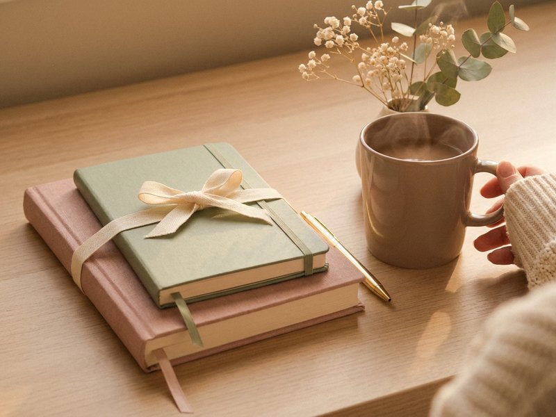 how to journal with ADHD — bullet journal and planner hybrid on a desk, lacedopamine.com