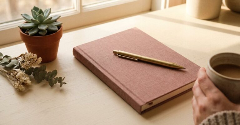how to journal with ADHD — gentle illustration for late-diagnosed ADHD women, lacedopamine.com