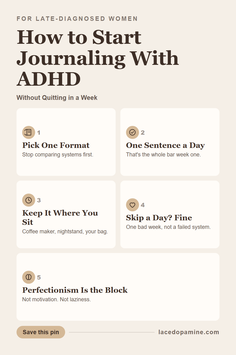 Starting a journal with ADHD and quitting again by day four — save this pin for later