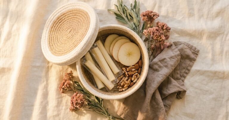 ADHD snack ideas — gentle illustration for late diagnosed ADHD women, lacedopamine.com