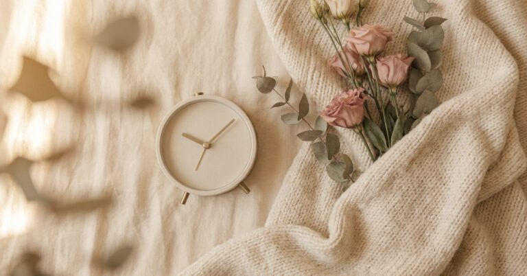 daylight savings ADHD sleep — gentle illustration for late diagnosed ADHD women, lacedopamine.com