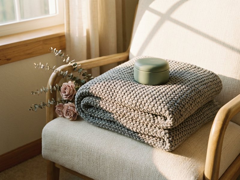 gifts for ADHD women — a weighted blanket and earplug case arranged together, lacedopamine.com