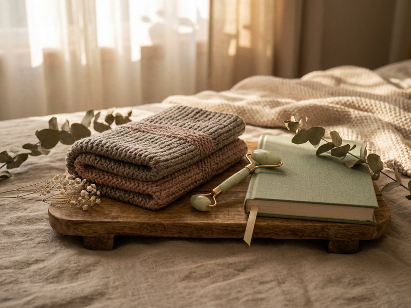 nervous system trend 2026 — simple regulation tools laid out for a calm evening routine, lacedopamine.com