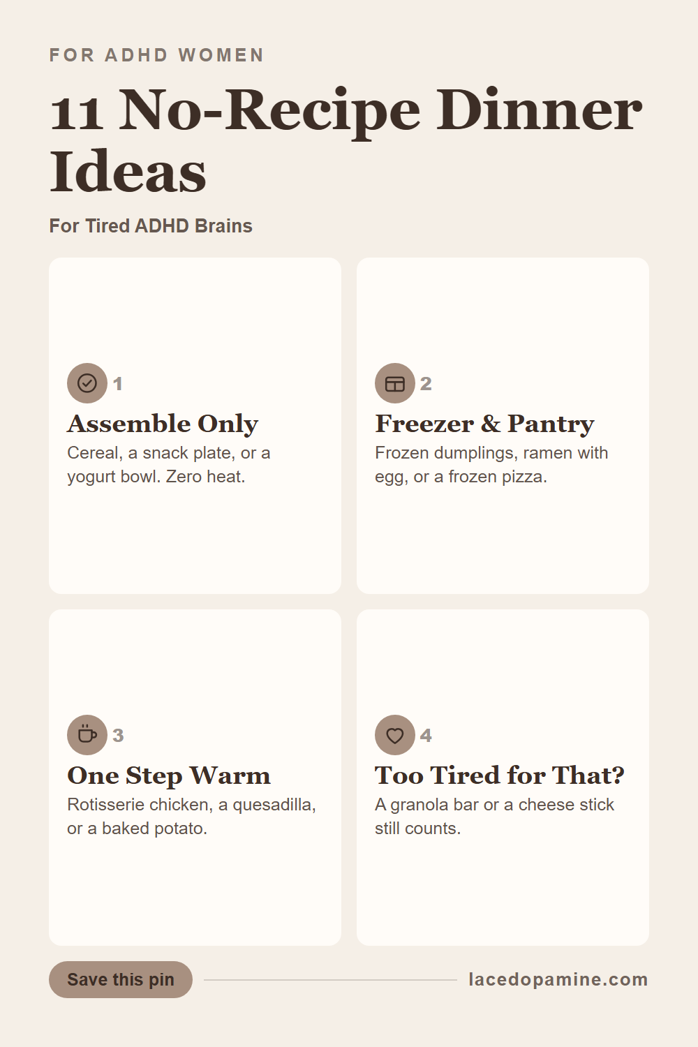 Brain too tired to cook, let alone follow a recipe — save this pin for later