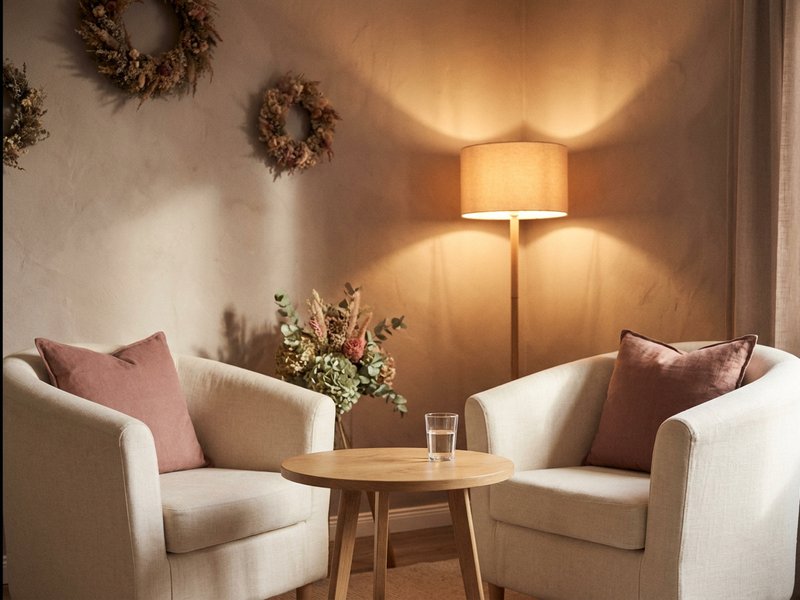 RSD recovery — a comfortable chair set up for a calm conversation, lacedopamine.com