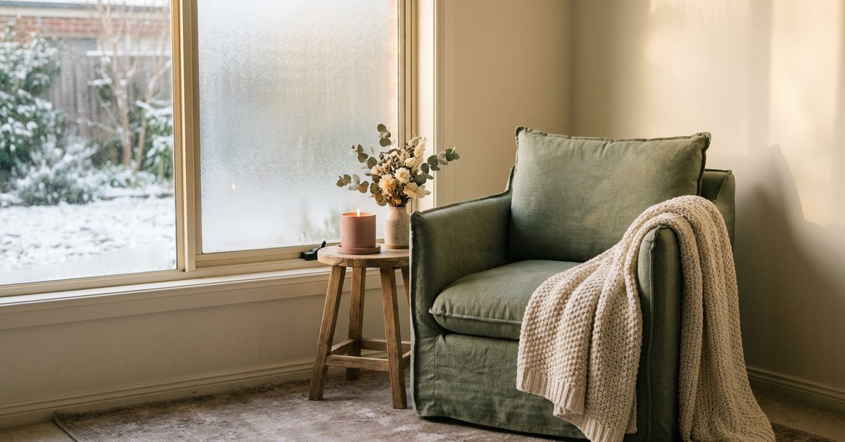 winter burnout ADHD — gentle illustration of nervous system regulation in the cold months, lacedopamine.com