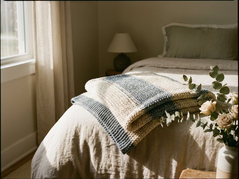 ADHD sleep struggles — a soft blanket folded at the foot of a bed, lacedopamine.com