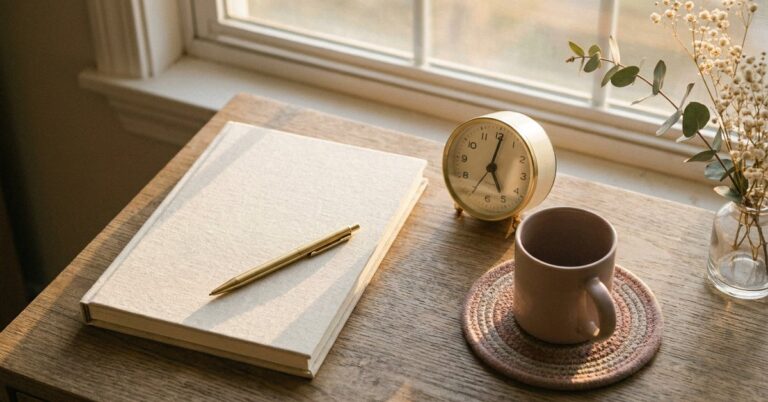 interstitial journaling adhd — gentle illustration for late-diagnosed ADHD women, lacedopamine.com