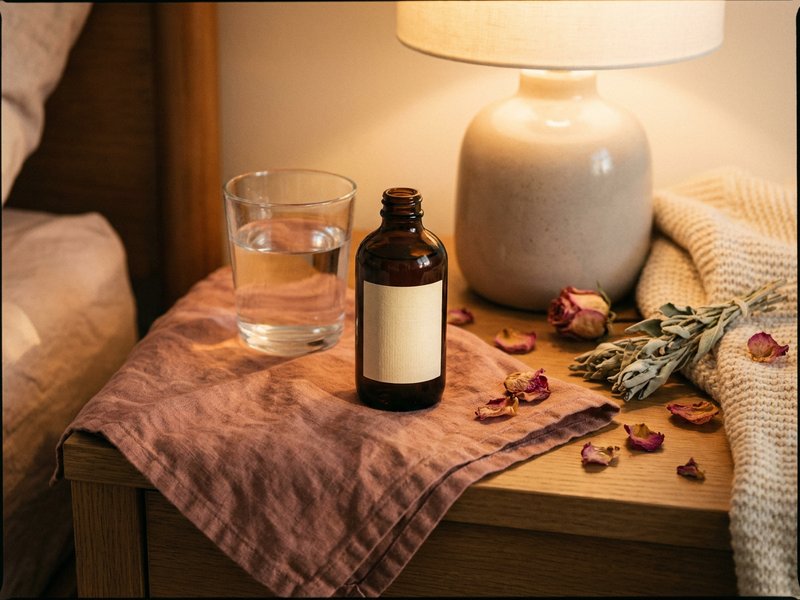 magnesium vs melatonin for ADHD sleep — a small bottle of magnesium glycinate capsules beside a glass of water, lacedopamine.com