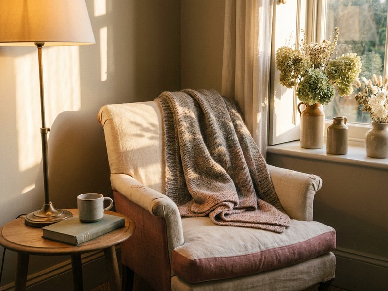 processing ADHD diagnosis — a quiet corner with soft light and a folded blanket, lacedopamine.com