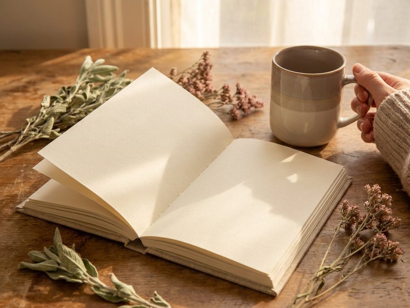 soft journaling 2026 — an open notebook with loose handwriting beside a warm mug, lacedopamine.com