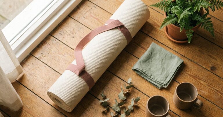 how to start yoga ADHD — gentle illustration for late-diagnosed ADHD women, lacedopamine.com