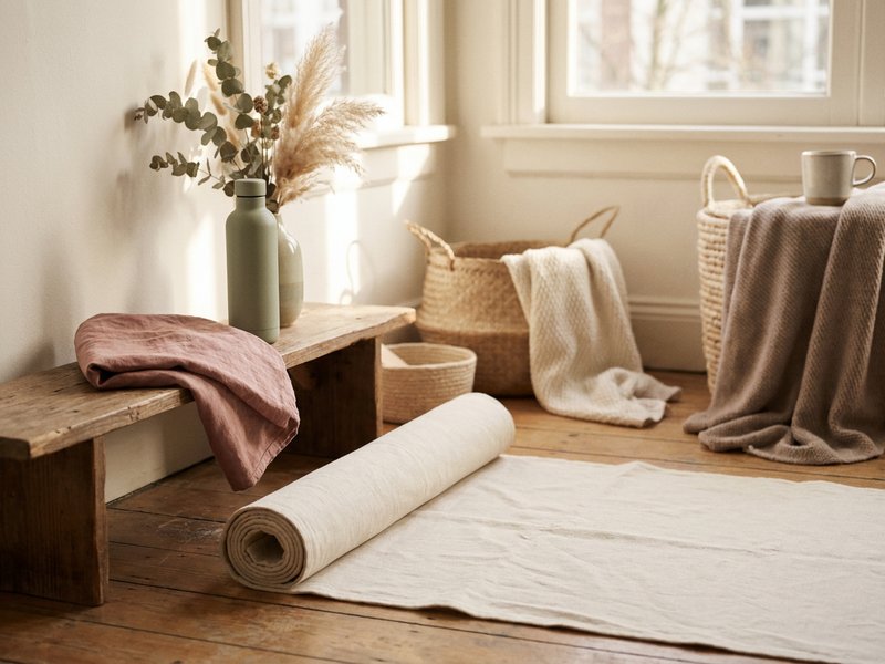 yoga vs pilates ADHD — a small home corner set up for either practice, lacedopamine.com